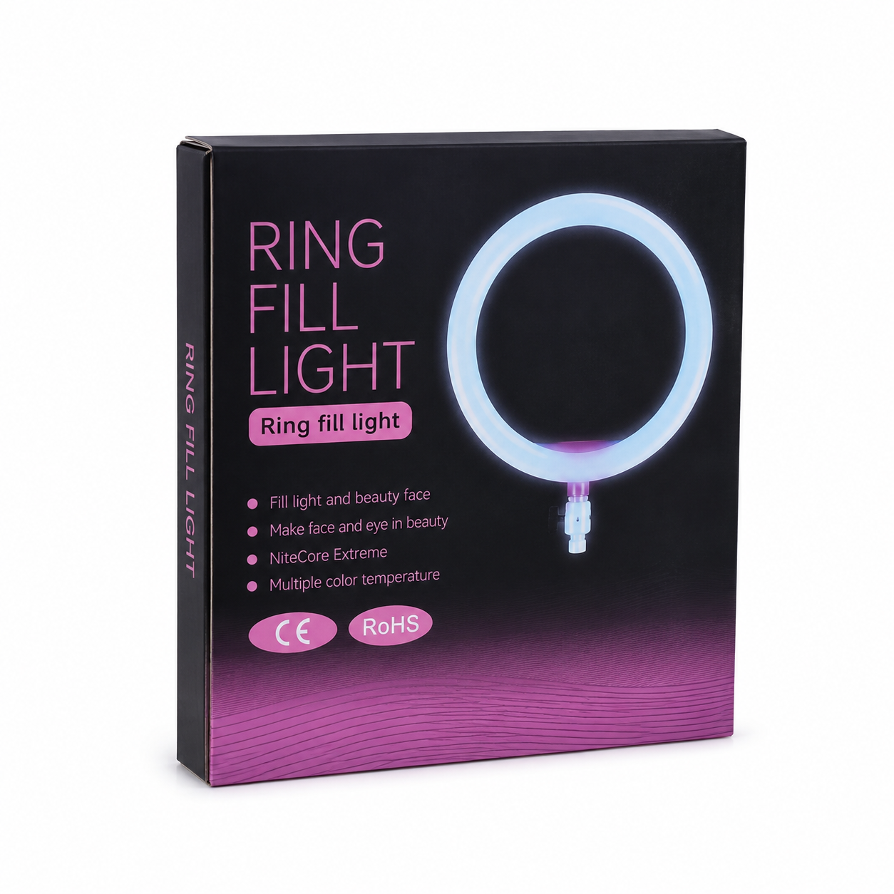 10-inch LED ring light with tripod stand and phone holder