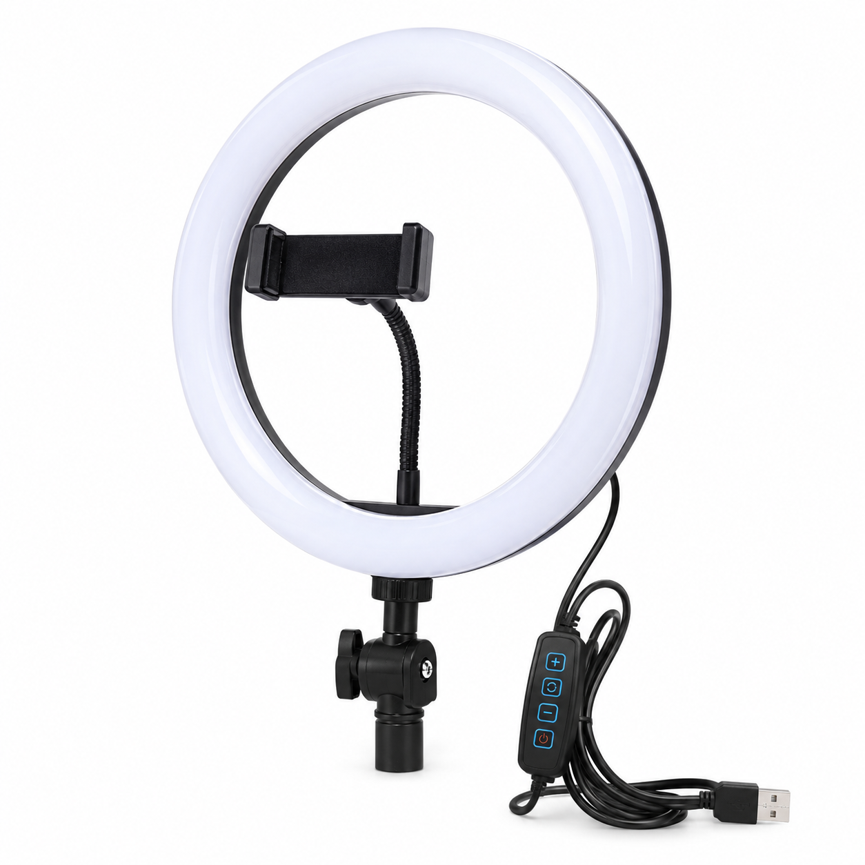 10-inch LED ring light with tripod stand and phone holder