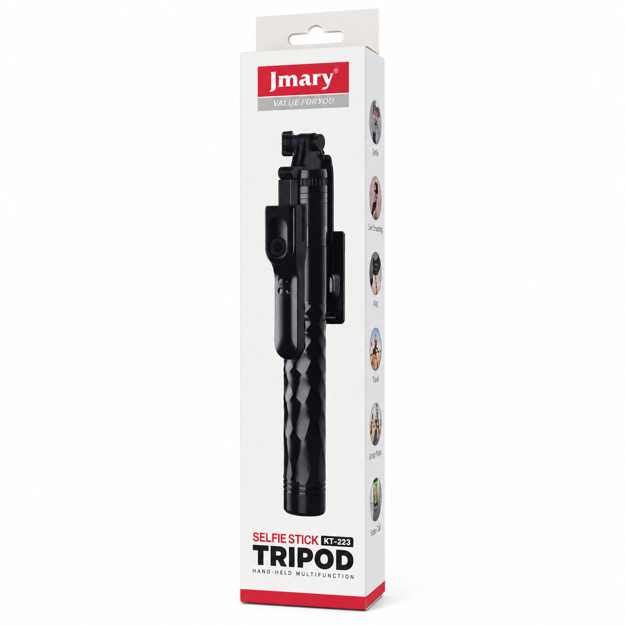JMARY KT-239 2-in-1 extendable selfie stick and tripod stand